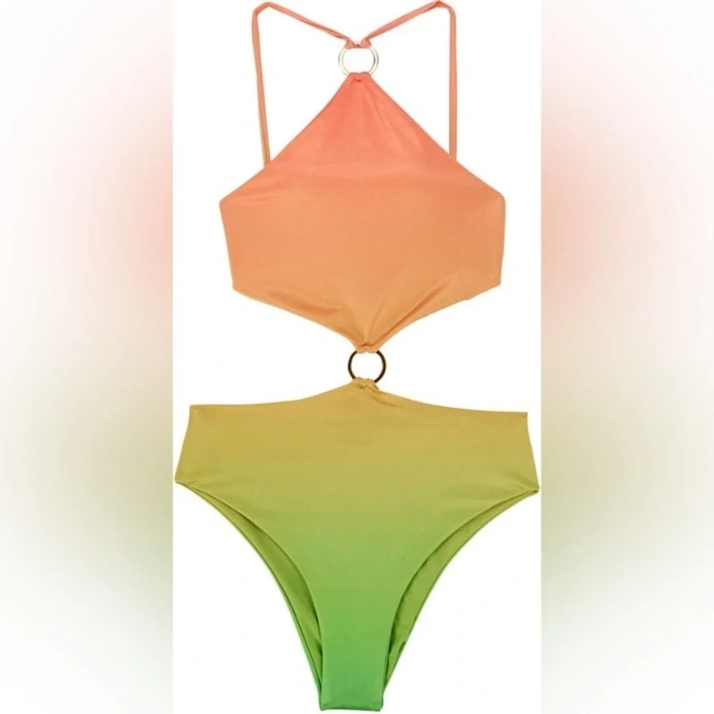 New! Baobab Kira Cut-Out Ombré Gradient One-Piece Swimsuit 27684